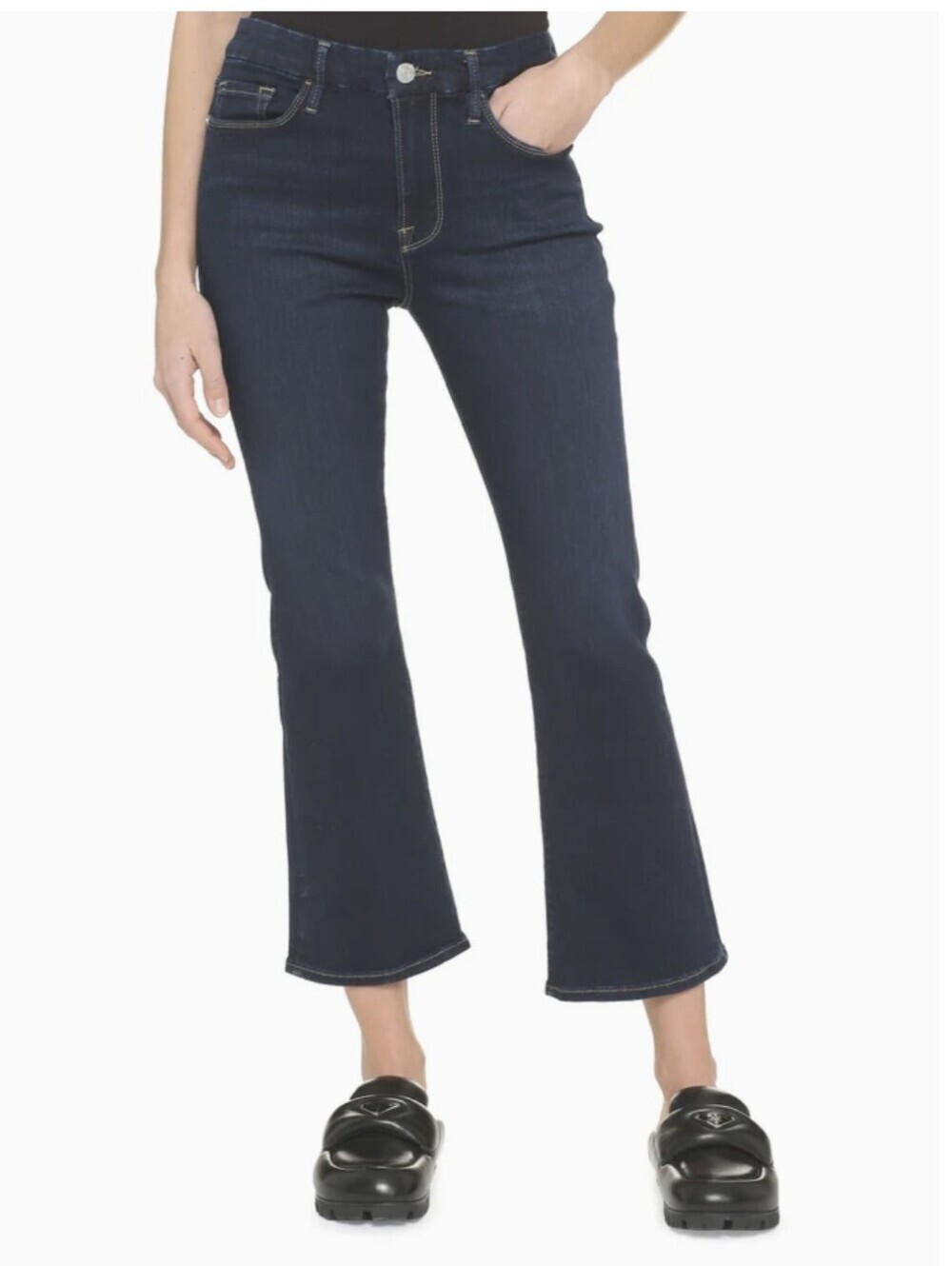 FRAME Le Crop High-Rise Mini Boot Jeans Parkway Size 28 NWOT
